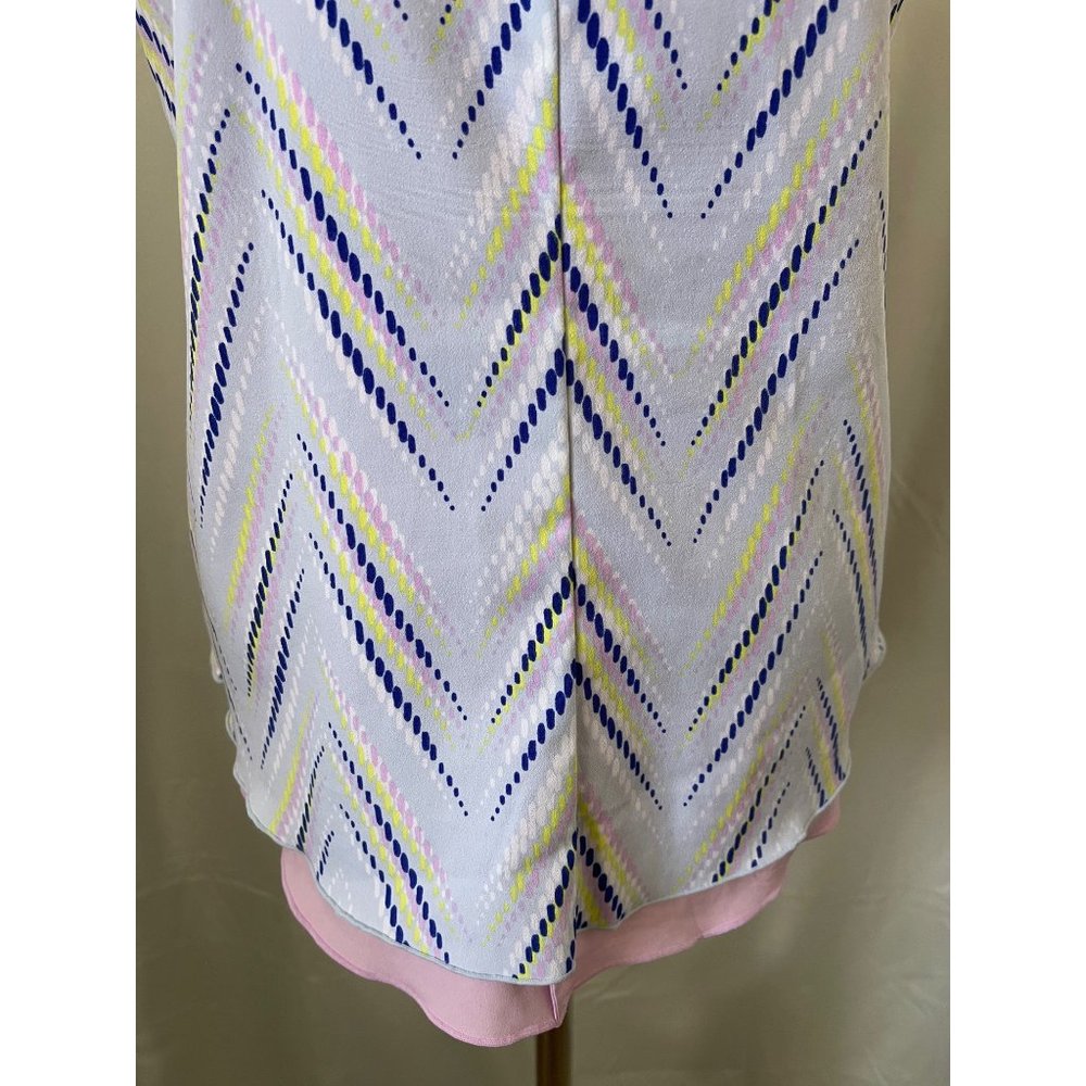 Candies Light Blue Chevron Print Spaghetti Strap V-Neck Tank Top - Picture 10 of 12